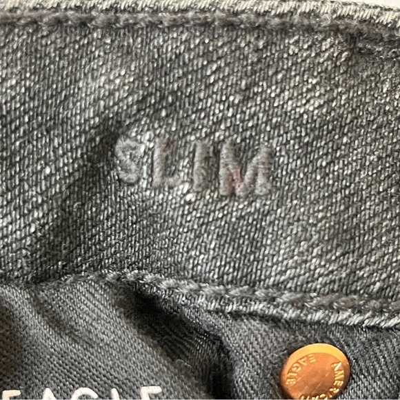 American Eagle AE AirFlex 360 Patched Slim Jean Real Good Black Blaze Sz 28 x 28 - Picture 7 of 14
